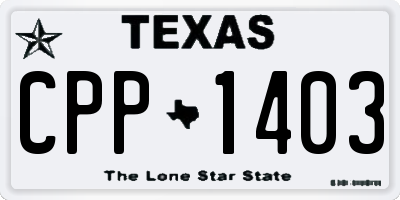 TX license plate CPP1403