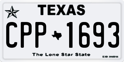 TX license plate CPP1693