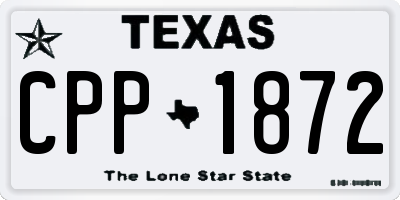 TX license plate CPP1872
