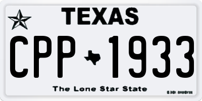 TX license plate CPP1933