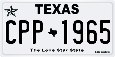 TX license plate CPP1965
