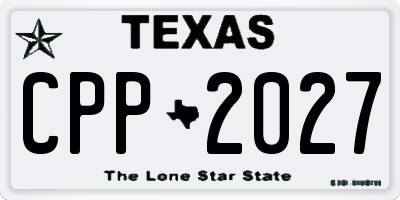 TX license plate CPP2027
