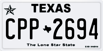 TX license plate CPP2694