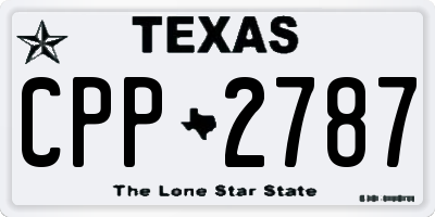 TX license plate CPP2787