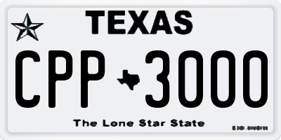TX license plate CPP3000