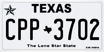 TX license plate CPP3702