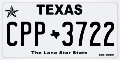 TX license plate CPP3722