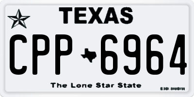 TX license plate CPP6964