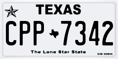 TX license plate CPP7342