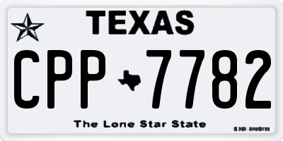 TX license plate CPP7782