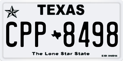 TX license plate CPP8498