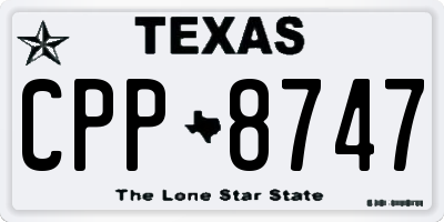 TX license plate CPP8747