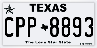 TX license plate CPP8893