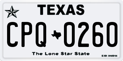TX license plate CPQ0260