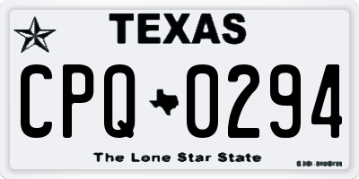 TX license plate CPQ0294