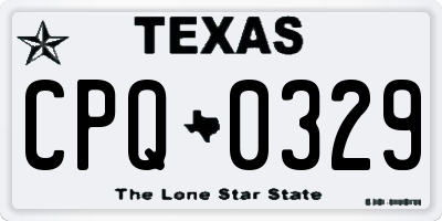 TX license plate CPQ0329