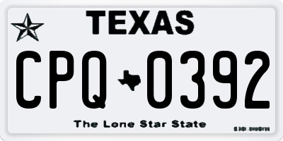 TX license plate CPQ0392