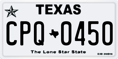 TX license plate CPQ0450