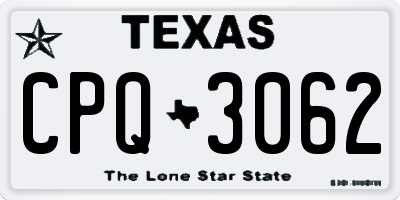 TX license plate CPQ3062