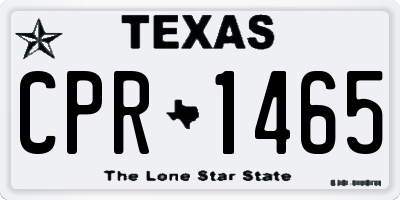 TX license plate CPR1465