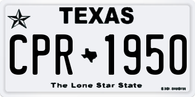 TX license plate CPR1950