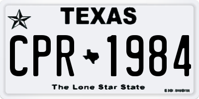 TX license plate CPR1984