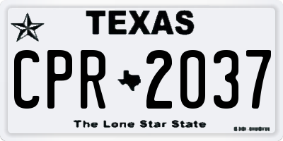 TX license plate CPR2037