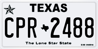 TX license plate CPR2488