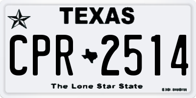 TX license plate CPR2514