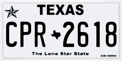 TX license plate CPR2618