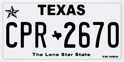 TX license plate CPR2670