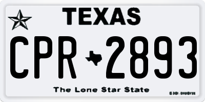 TX license plate CPR2893