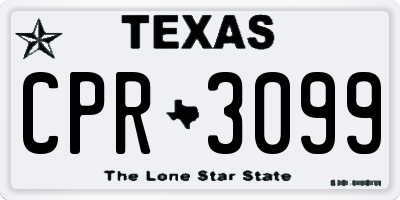 TX license plate CPR3099