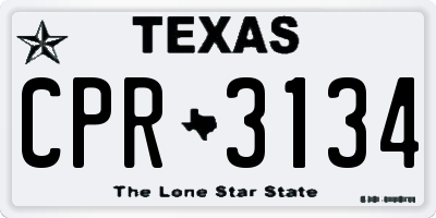 TX license plate CPR3134
