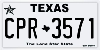 TX license plate CPR3571