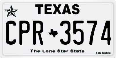 TX license plate CPR3574