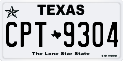 TX license plate CPT9304