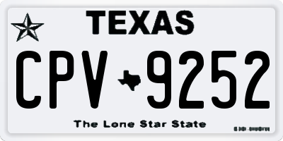 TX license plate CPV9252