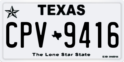 TX license plate CPV9416