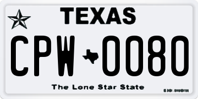 TX license plate CPW0080