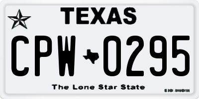 TX license plate CPW0295