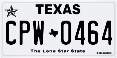 TX license plate CPW0464