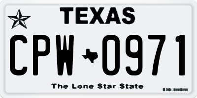 TX license plate CPW0971