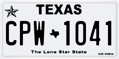 TX license plate CPW1041