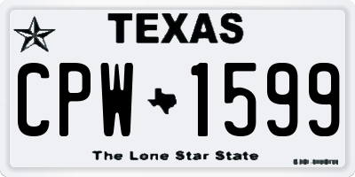 TX license plate CPW1599