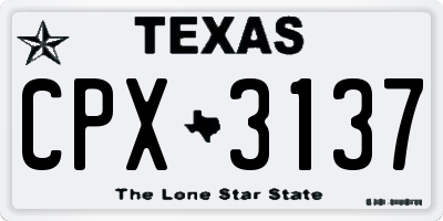 TX license plate CPX3137