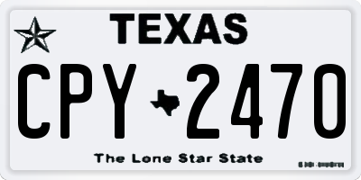 TX license plate CPY2470