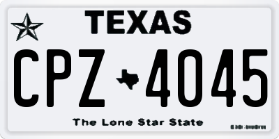 TX license plate CPZ4045
