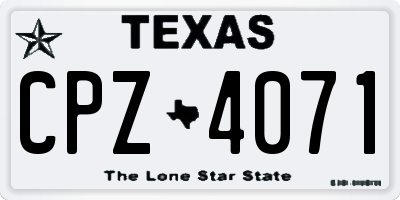 TX license plate CPZ4071