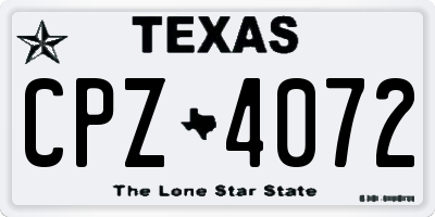 TX license plate CPZ4072